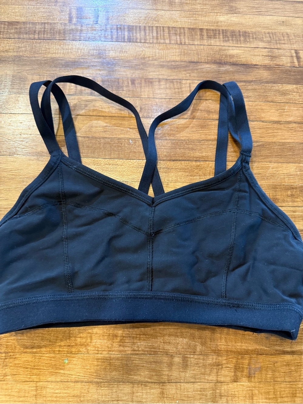 Athleta Black Strappy Sports Bra Size Small Medium Support Athletic Activewear